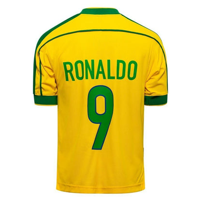 BRÉSIL MAILLOT RETRO DOMICILE COUPE DU MONDE 1998 RONALDO 9